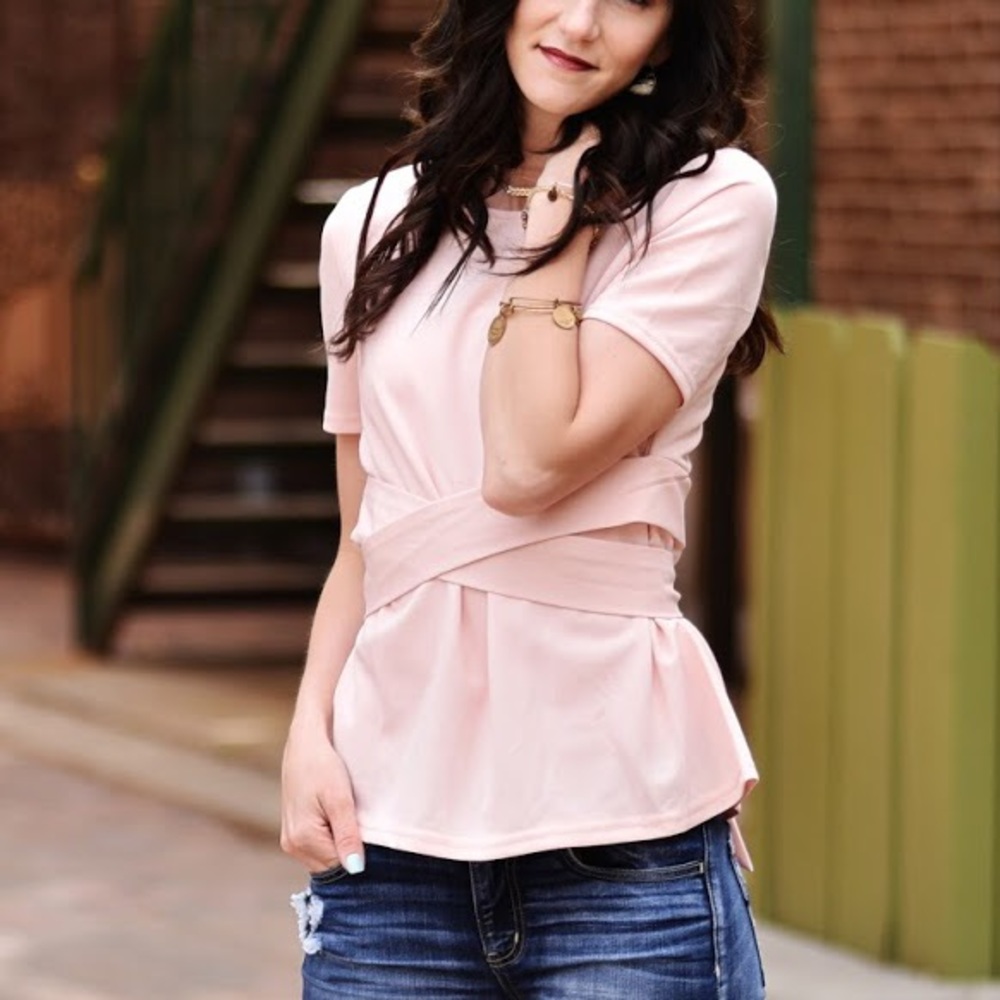 Brand new pink tie top from shein